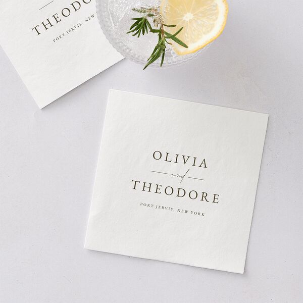 Eucalyptus Bouquet Cocktail Napkins Terracotta Napkin Uncoined