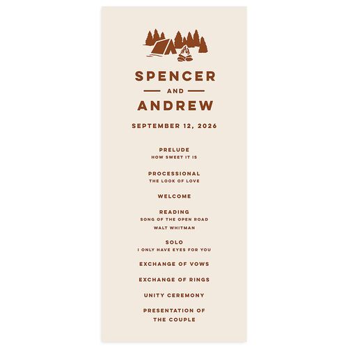 Adventure Icon Wedding Programs Walnut Signature