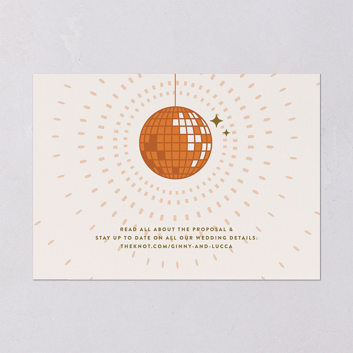 Disco Love Save the Date Cards Umber Signature smooth Blank No Standard