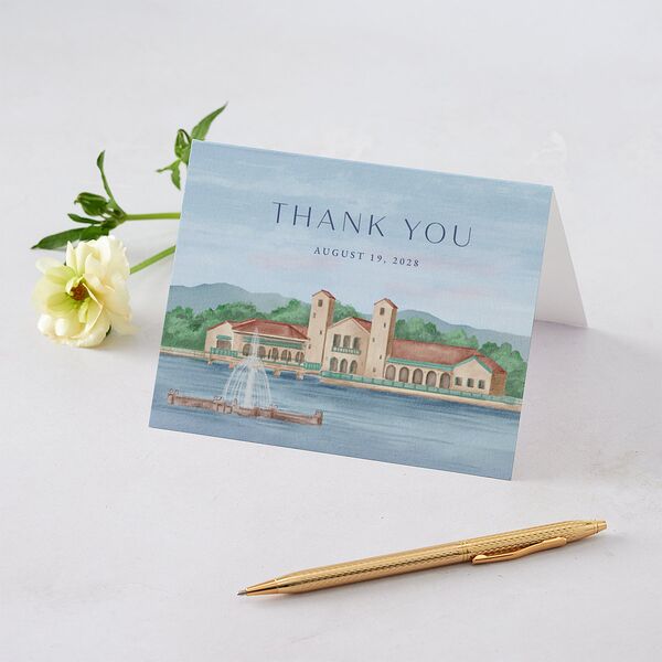 Scenic Denver Colorado Thank You Cards Pastel Blue