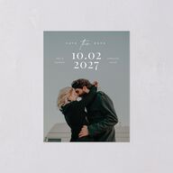 Our Date Photo Save the Date Petite Cards Eucalyptus Signature smooth Blank No Standard