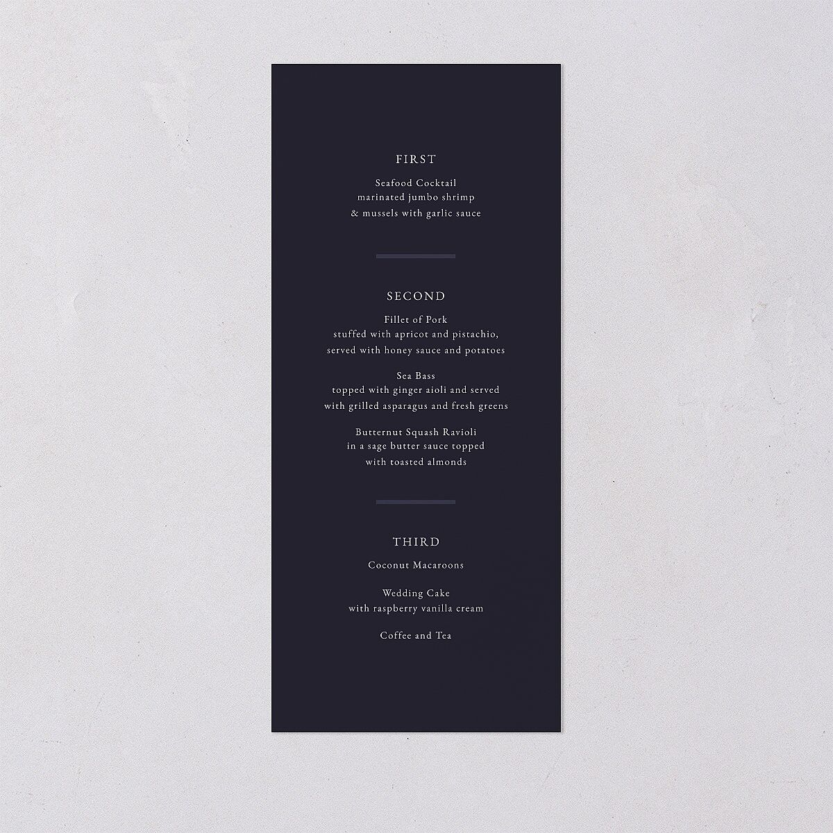 Gilded Bold Menus Gold Navy Signature