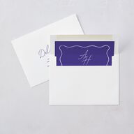 Hand Drawn Wavy Border Wedding Invitations Sapphire Signature Blank No Standard
