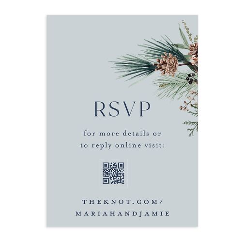 Rustic Pine QR Code RSVP Cards Slate Signature Standard