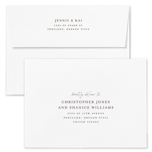 Simple Pampas Save The Date Card Envelopes Sepia Rose Recipient Address Signature Standard