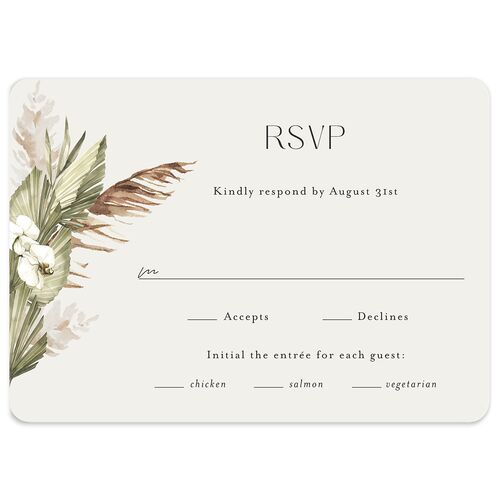 Bohemian Altar Wedding Response Cards Pure White Signature Rounded