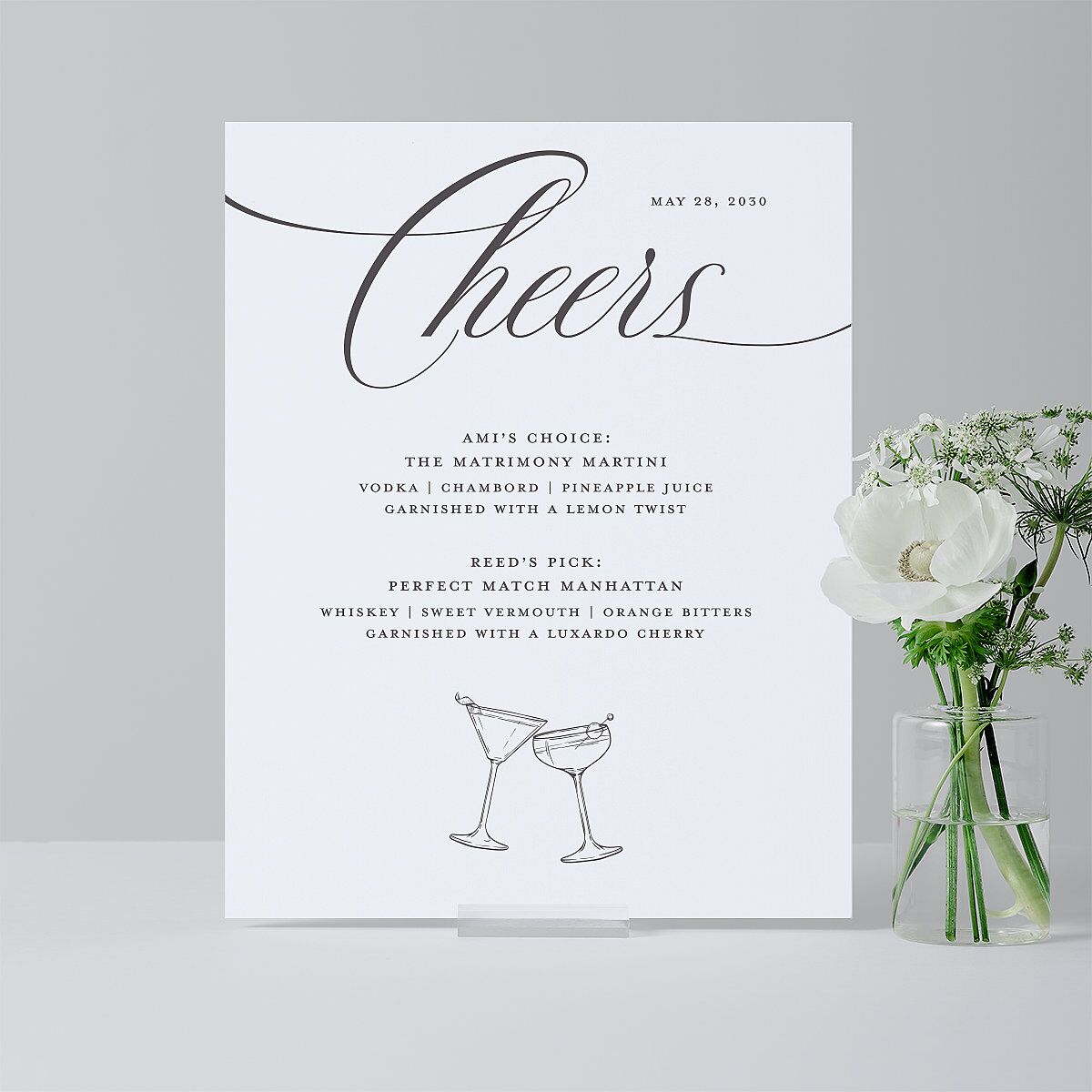 Grand Calligraphy Standard Bar Tabletop Sign Small Medieval Grey Standard Indoor Foam Core S Tabletop Bar