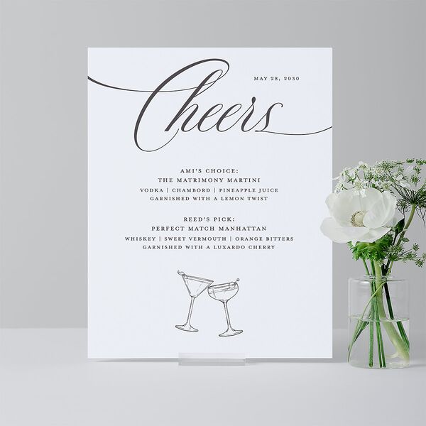 Grand Calligraphy Standard Bar Tabletop Sign Small Medieval Grey Standard Indoor Foam Core S Tabletop Bar