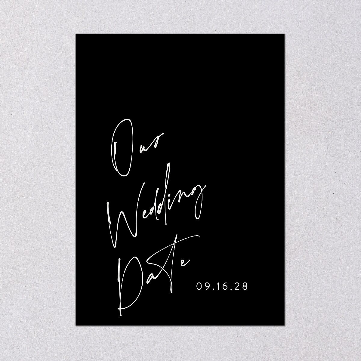 Signed Save The Date Cards Licorice Signature smooth Blank No Standard