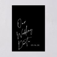Signed Save The Date Cards Licorice Signature smooth Blank No Standard