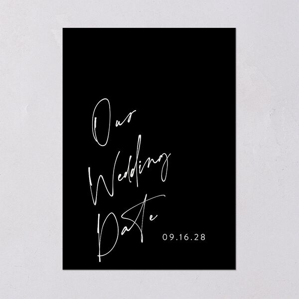 Signed Save The Date Cards Licorice Signature smooth Blank No Standard