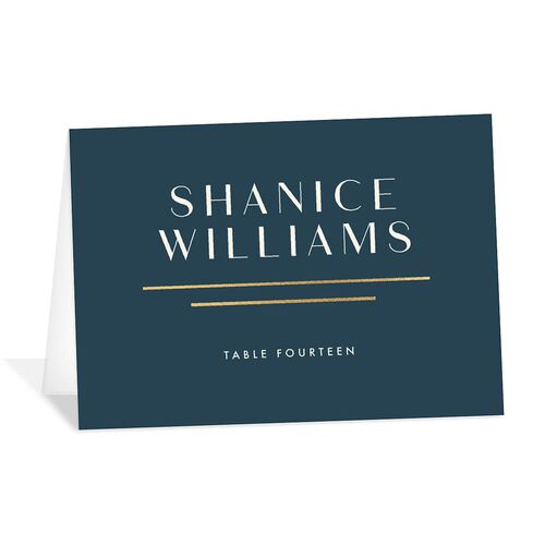 Refined Frame Place Cards Gold Moody Blue Signature