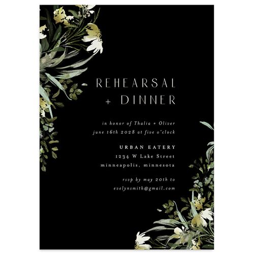 Gilded Greenery Rehearsal Dinner Invitations Licorice Signature Blank Standard