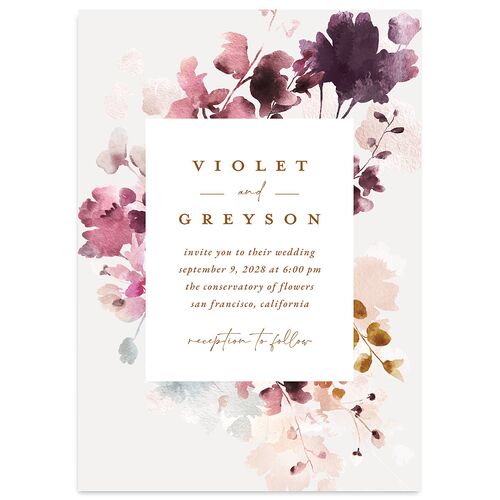 Ethereal Floral Wedding Invitations Soft Berry Signature Blank No Standard