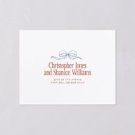 Modern Delicate Bows All-in-One Wedding Invitations Jewel Red Signature Light Both Recipient and Return Addresses No