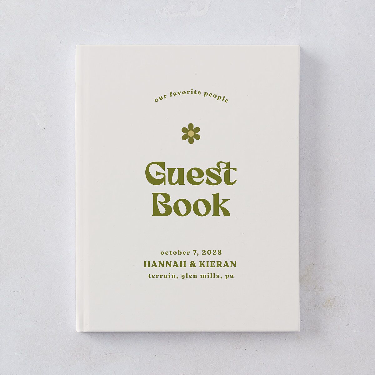 Simple Retro Daisy Guest Books Meadow