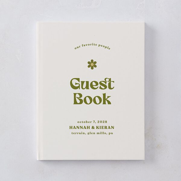 Simple Retro Daisy Guest Books Meadow