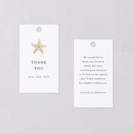 Classic Shell Favor Gift Tags Gold Royal Blue Signature
