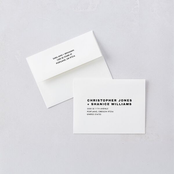 Cinematic Love Story Save the Date Petite Cards Pure White Signature smooth Blank No Standard
