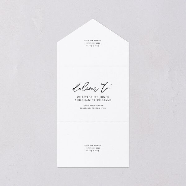 Romantic Photo All-in-One Wedding Invitations Midnight Signature Light Both Recipient and Return Addresses No