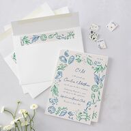 Nautical Border Wedding Invitations French Blue Signature Blank No Standard