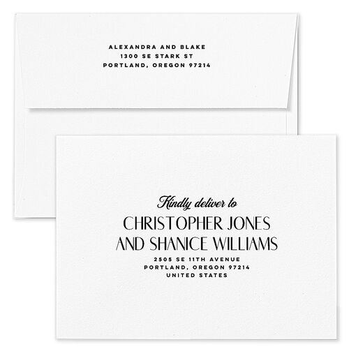Destination Save The Date Card Envelopes Pure White White Both Recipient and Return Addresses Signature Standard