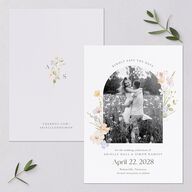 Wildflower Photo Save the Date Cards Lilac Signature smooth Blank No Standard