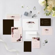 Autumn Romance Wedding Invitations Chocolate Signature Blank No