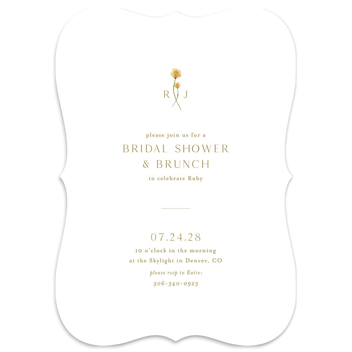Dainty Monogram Bridal Shower Invitations