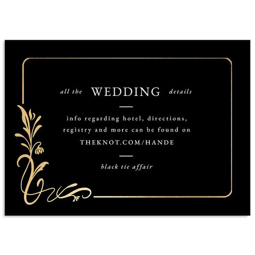 Nouveau Frame Wedding Enclosure Cards Gold Licorice Signature Standard