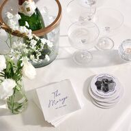 Hand Drawn Wavy Border Wedding Day Coasters Sapphire Cardboard Circle
