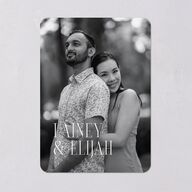 Editorial QR Wedding Invitations Midnight Signature Blank No Rounded