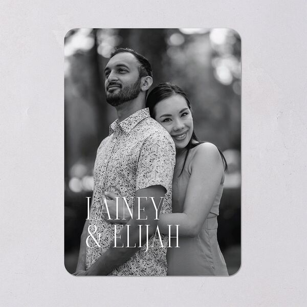 Editorial QR Wedding Invitations Midnight Signature Blank No Rounded