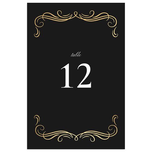 Antique Fairytale Foil Table Numbers Gold Charcoal Signature