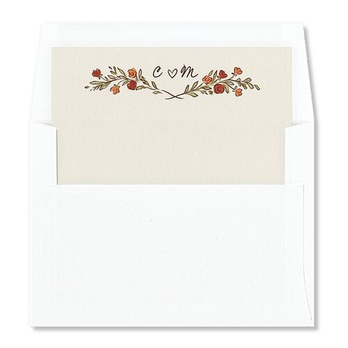 Hand Drawn Tablescape Envelope Liners Jewel Red Standard