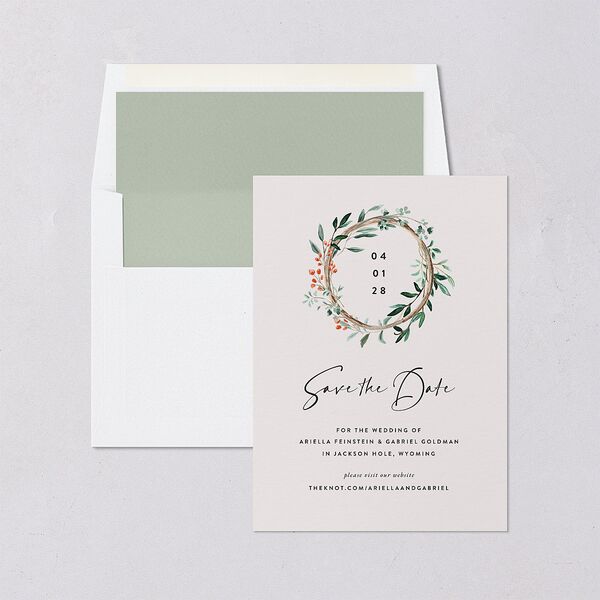 Rustic Arch Save The Date Cards Forest Signature smooth Blank No Standard