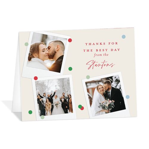 Instant Film Christmas Confetti Thank You Cards Ivory