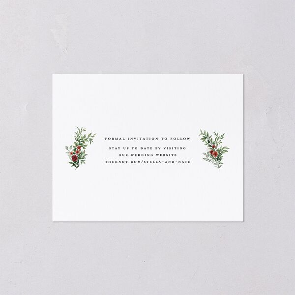 Floral Arc Save the Date Petite Cards Merlot Signature smooth Blank No Standard