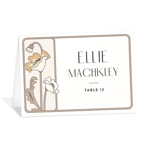 Vintage Nouveau Floral Place Cards Linen Signature