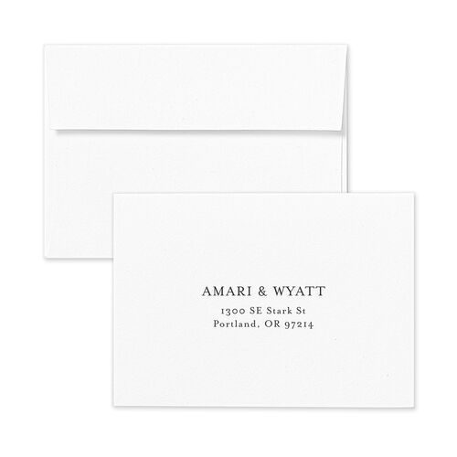 Exquisite Branches Botanical Wedding Response Card Standard Envelopes White Charcoal Return Address Signature Standard