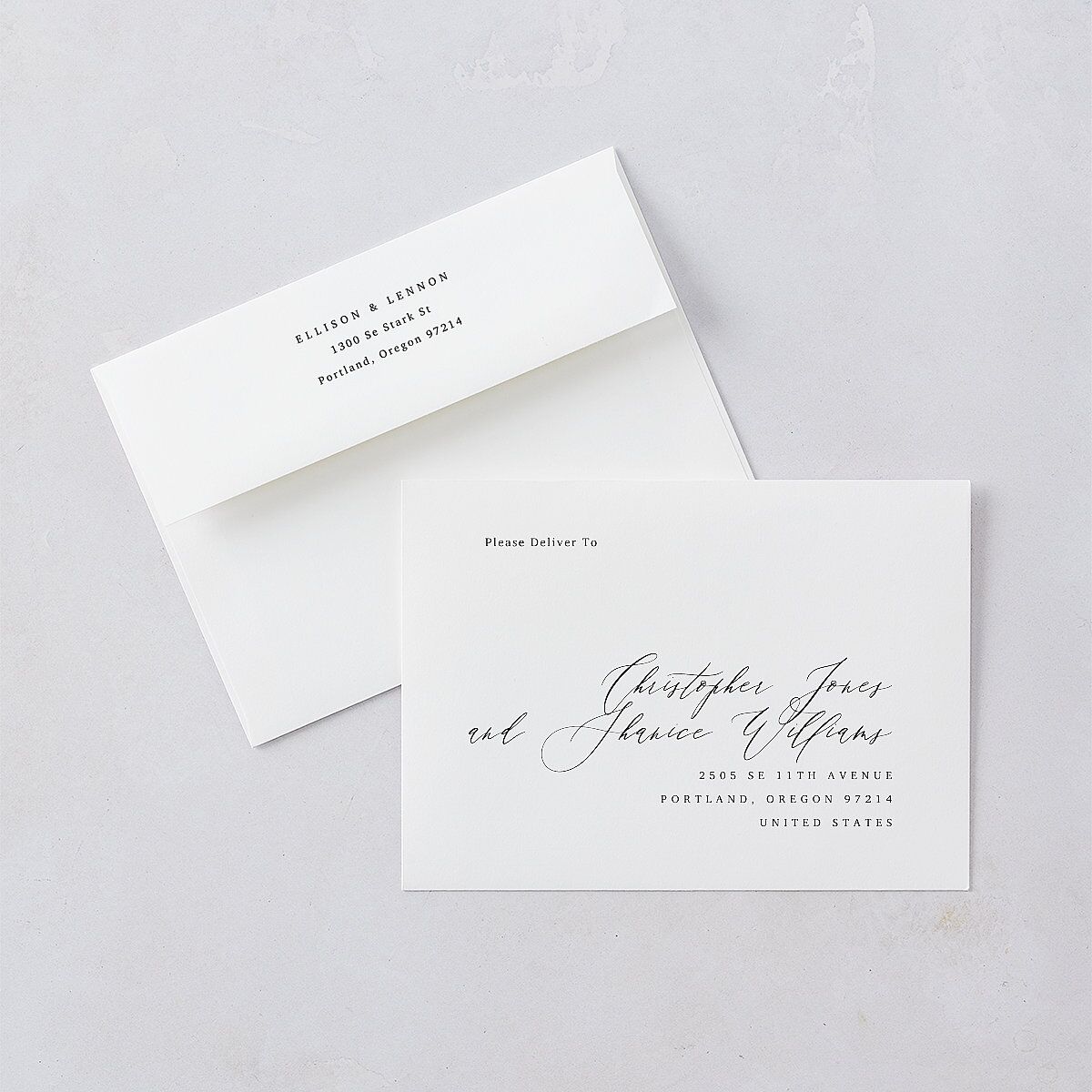 Minimal Calligraphy Wedding Invitations Midnight Signature Blank No Standard