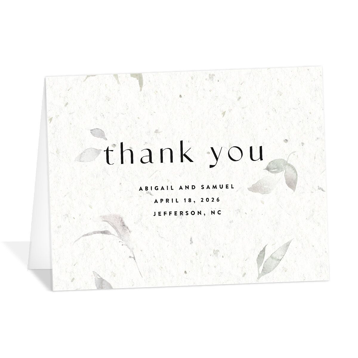 Pressed Leaves Thank You Cards