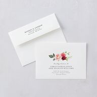 Vibrant Floral Wedding Invitations Raspberry Signature Blank No