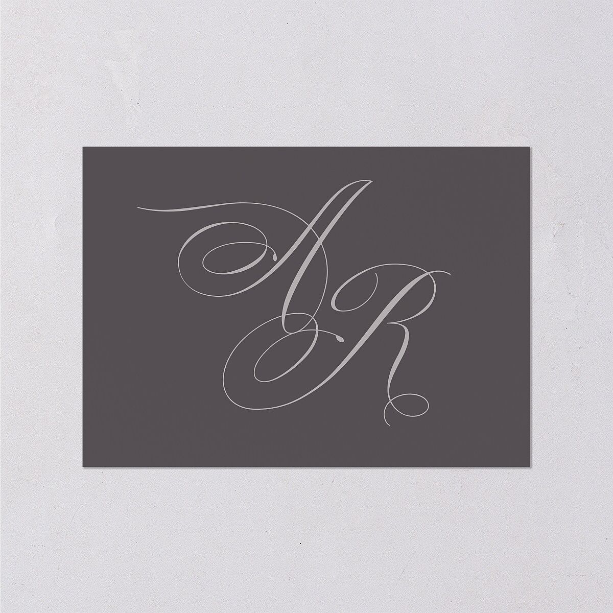 Grand Calligraphy Wedding Response Cards Medieval Grey Signature Standard