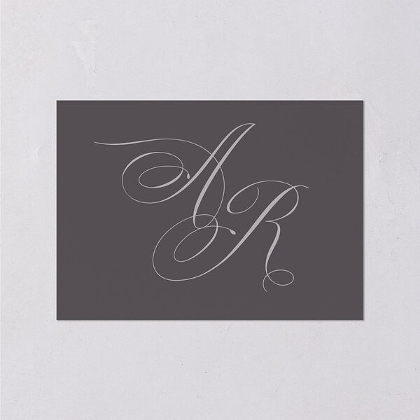 Grand Calligraphy Wedding Response Cards Medieval Grey Signature Standard