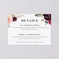 Vibrant Floral Wedding Enclosure Cards Deep Claret Signature