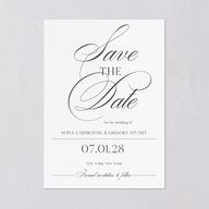 Classically Elegant Save The Date Cards Pure White Signature smooth Blank No Standard