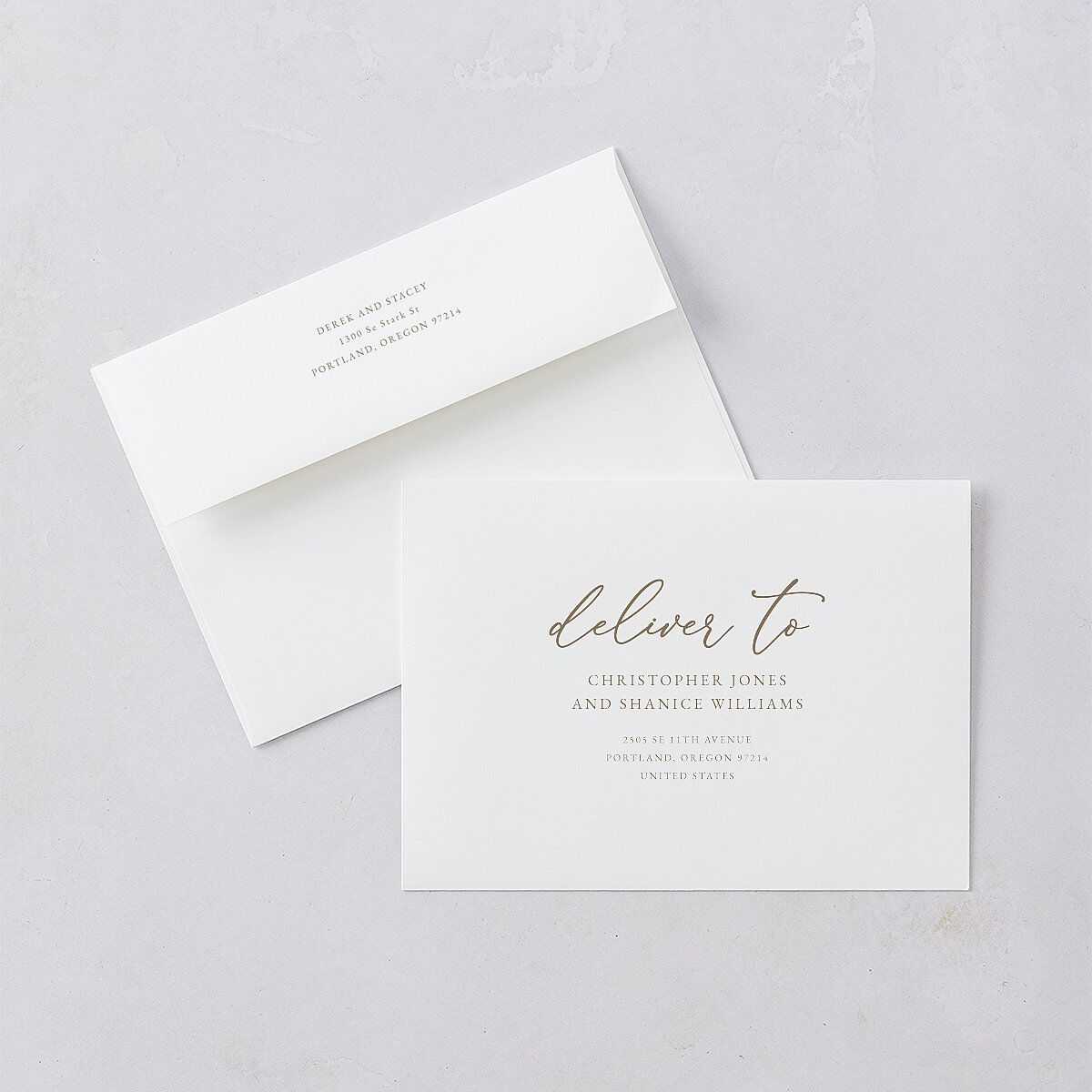 Gilded Photo Foil Wedding Invitations Gold Pure White Signature Blank No Standard