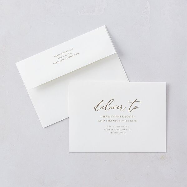 Gilded Photo Foil Wedding Invitations Gold Pure White Signature Blank No Standard