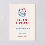 Retro Wedding Cake Wedding Invitations Crimson Signature Blank No Standard